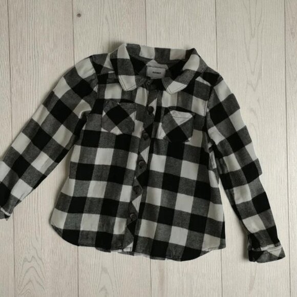 Old Navy Soft Flannel White and Black Buffalo Plaid 4T - Picture 2 of 8